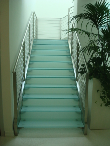 Scala per uffici in - acciaio e vetro TECOS (2)